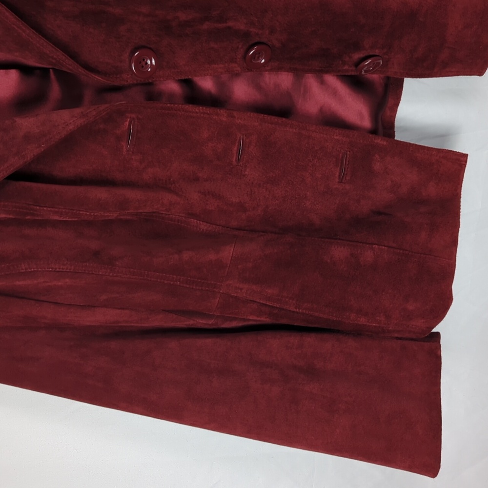 PRESTON & YORK Women's Rust Red Suede Leather Coat Jacket - Picture 5 of 7